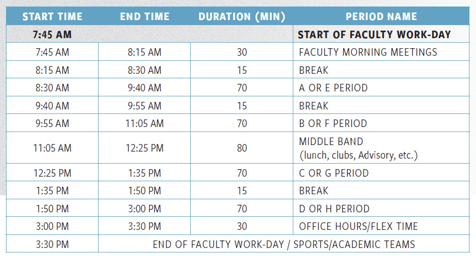 schedule